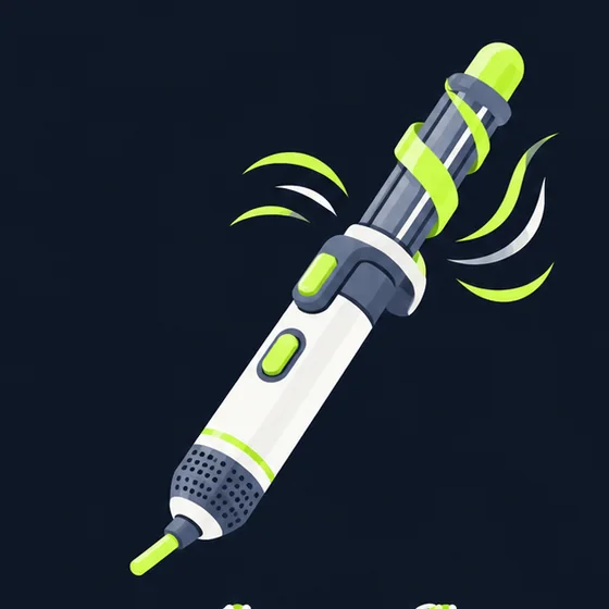 Illustration of a multi-styler and hair dryer