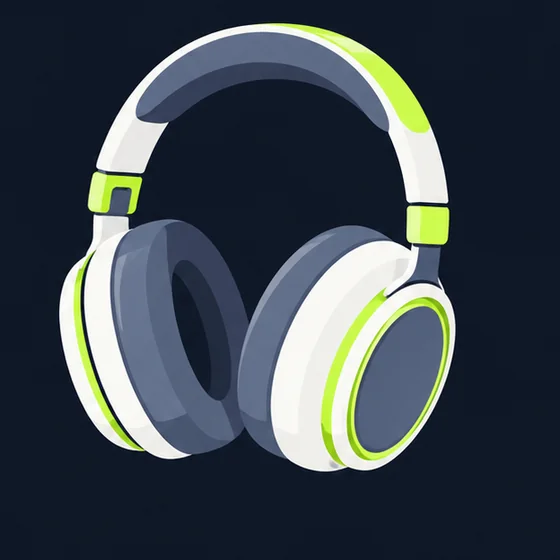 Illustration of a wireless noise cancelling headphones