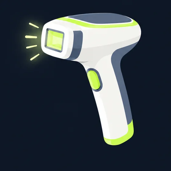Illustration of an at-home IPL hair removal device