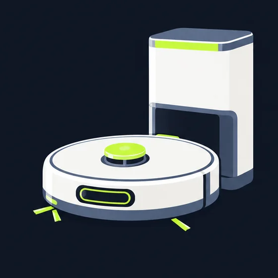 Illustration of a robot vacuum and mop