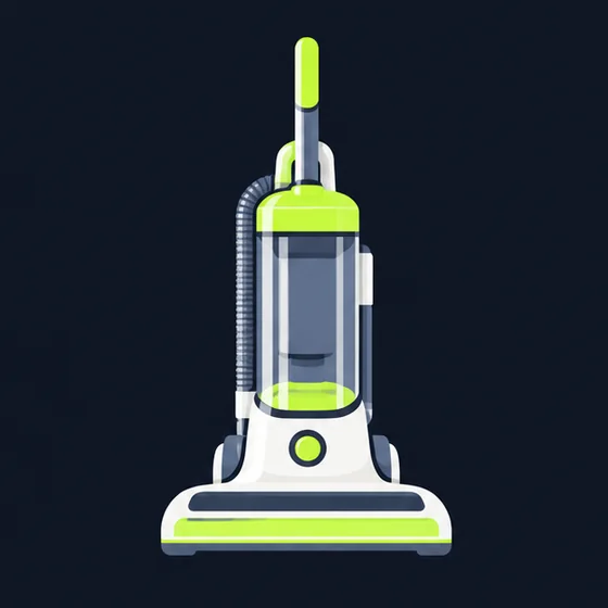 Illustration of a corded upright vacuum cleaner